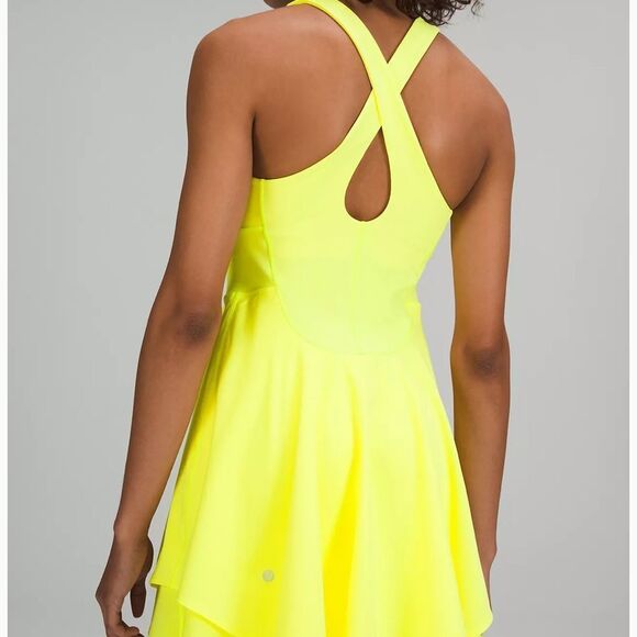 Lululemon Court Crush Tennis Dress in electric‎ lemon size 4 NWT $138 - Picture 4 of 7